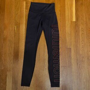 Lululemon Wunder Under High Rise Tight 28" Everlux *Lunar New Year Black- Size 4